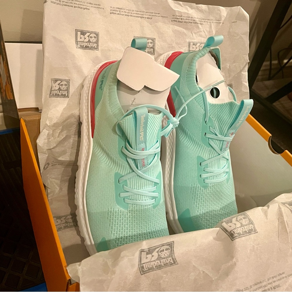 Slip-On, Light Weight, Flexible, Turquoise Timberlands!